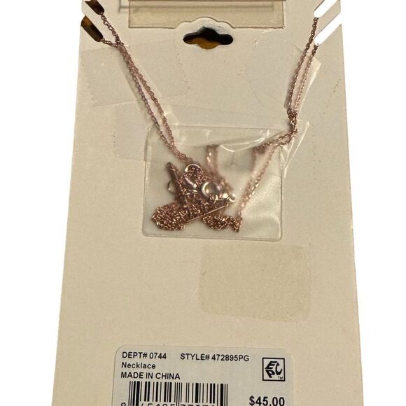 NWT Unwritten Rose Gold Flash Plated CZ Bar Layered Pendant Necklace Rose Gold - Picture 4 of 4